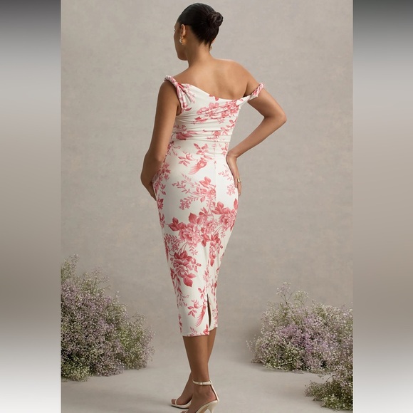 Pink Floral Off-Shoulder Maternity Dress - Picture 2 of 2